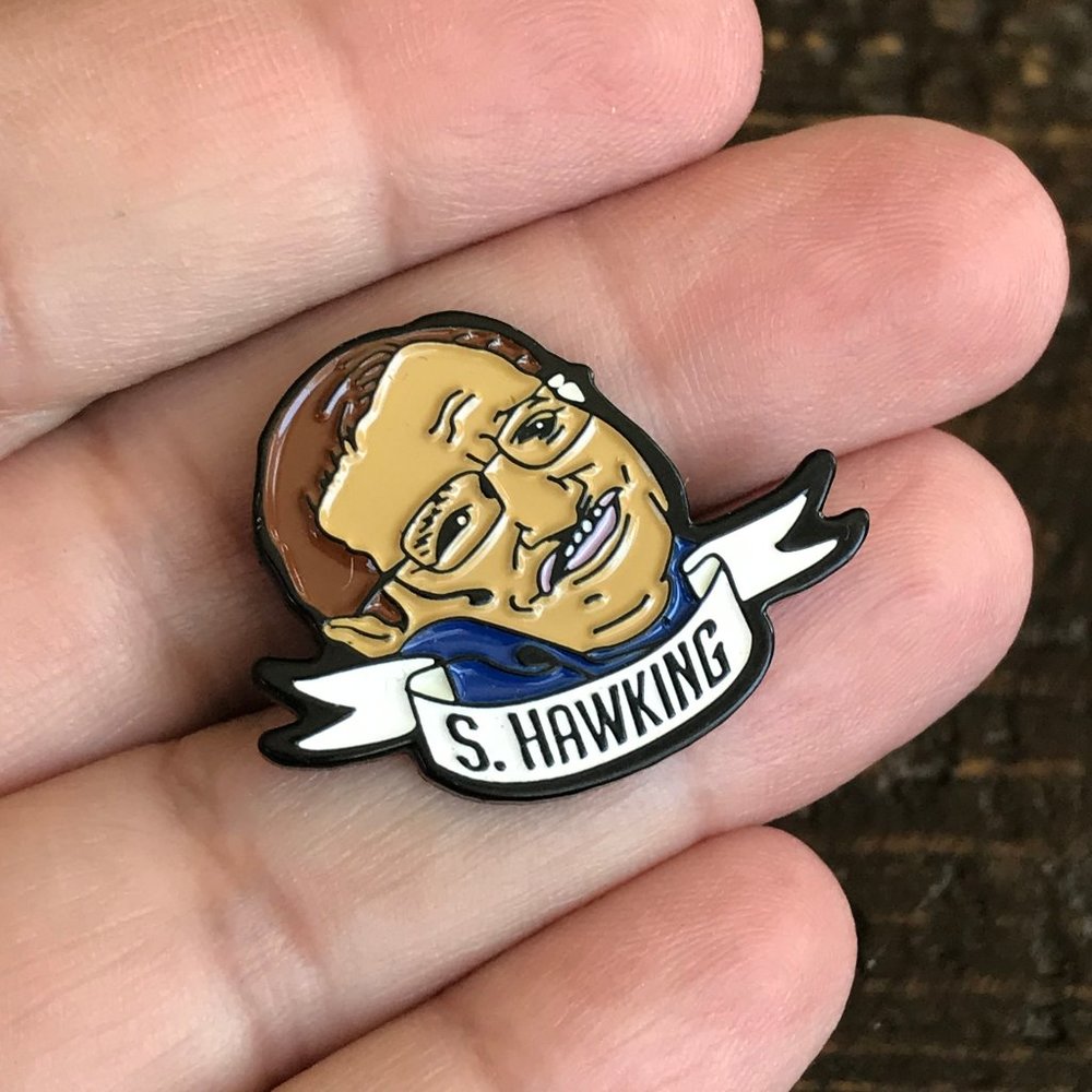 Stephen Hawking Iconic Physicist Collectible Enamel Pin NEW! 993O1